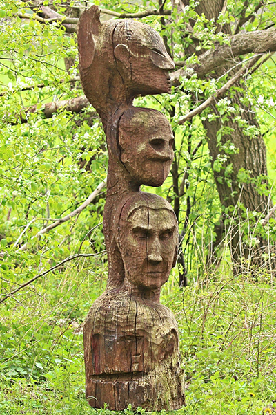 3 Holzköpfe