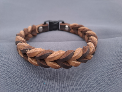 Armband aus Fettleder schokobraun-camel