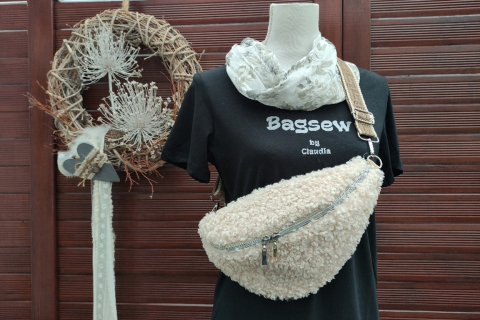 Crossbag Teddyfell Beige