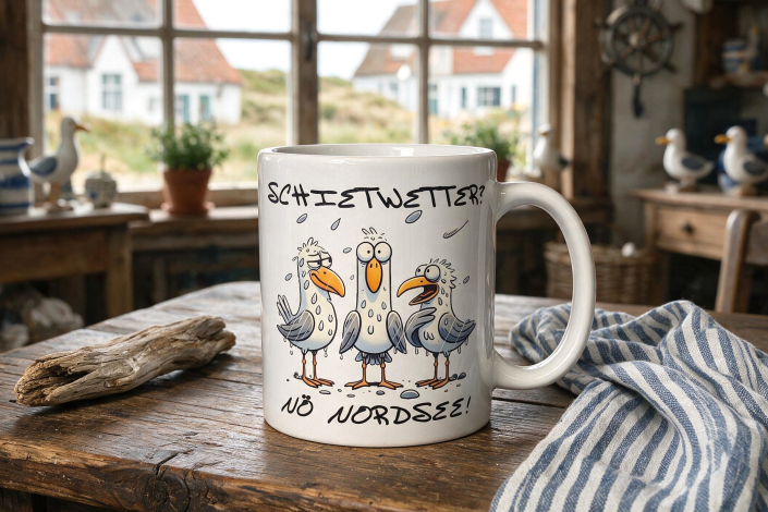Kaffeebecher „Schietwetter? Nö Nordsee!“