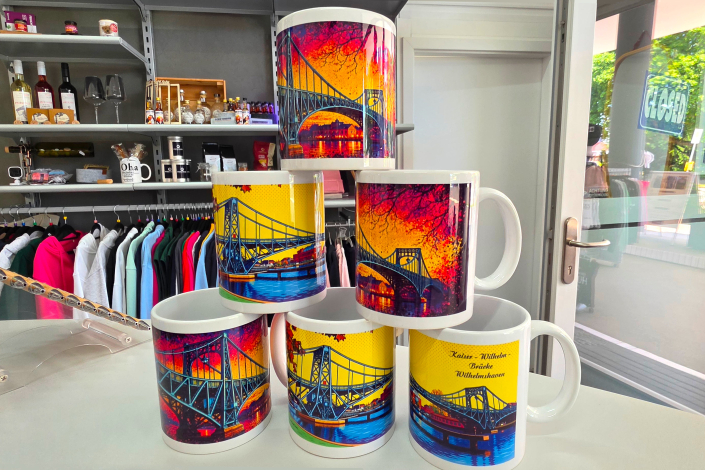 Kaffeebecher Kaffeetasse Kaiser-Wilhelm-Brücke – 2 Varianten