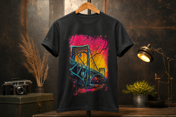 T-Shirt „Kaiser-Wilhelm-Brücke“ - erhältlich in Schwarz und Weiß
