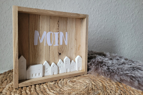 "Moin" Holzbild