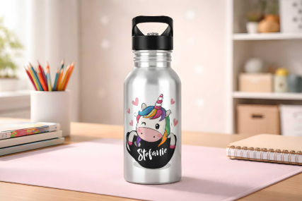 Kinder Trinkflasche Einhorn personalisiert – Edelstahl 400–600 ml