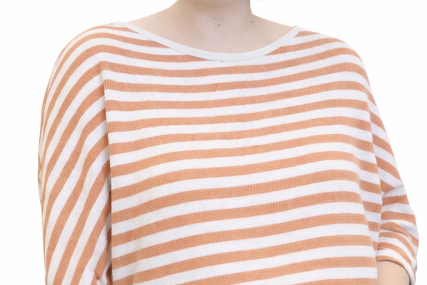 Leichter Strick mit Streifen in Rostbraun/Beige