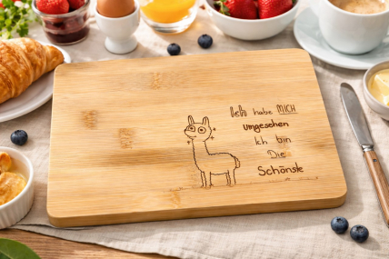 Frühstücksbrettchen im Alpaka-Design