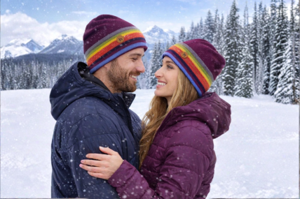 Alpaka Wendemütze ARCO IRIS aus 100% Baby Alpaka