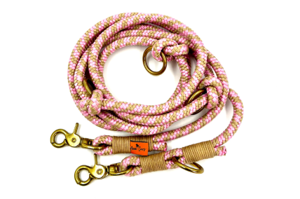 Hundeleine rosa/beige - large