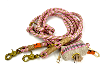Set  rosa/beige large Leine & Schietbüddel