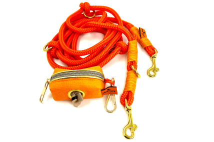 Set orange/gold large Leine & Schietbüddel
