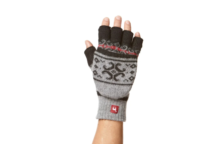 Alpaka Känguru Handschuhe ANDEN VIENTOS-L-grau