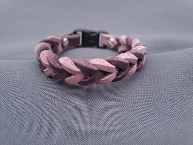 Armband aus Fettleder flieder-orchidee