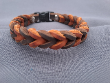 Armband aus Fettleder schokobraun-whisky