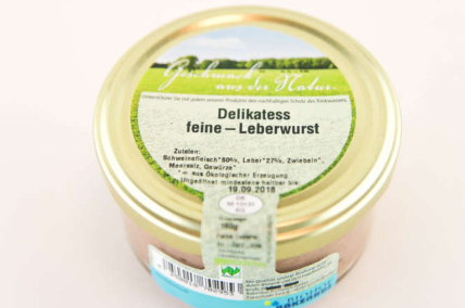 Bio Delikatess Leberwurst fein, 160 g im Glas