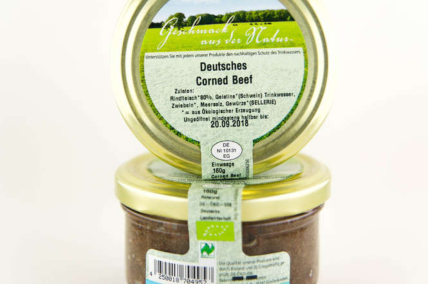 Bio Deutsches Corned Beef  160 g im Glas