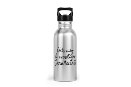 Trinkflasche mit Trinkhalm - Geh weg du unnötiger Sozialkontakt!
