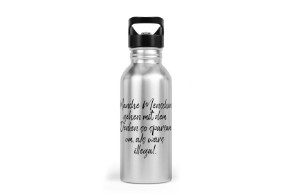 Trinkflasche mit Trinkhalm - Manche Menschen gehen mit dem Denken so sparsam um, als wärs illegal.