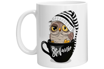 Tasse - Namenstasse Eule in Tasse (Personalisiert)