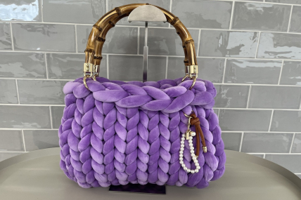 Strickbag Lila Samt