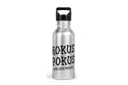 Trinkflasche mit Trinkhalm - Hokus Pokus fick Dich Modus