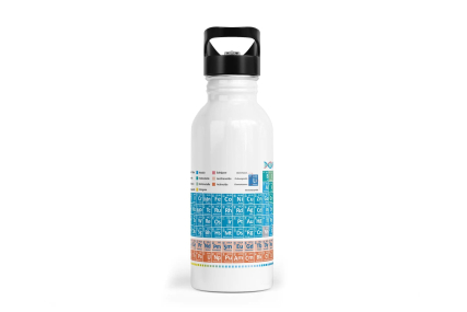 Trinkflasche mit Trinkhalm - Periodensystem