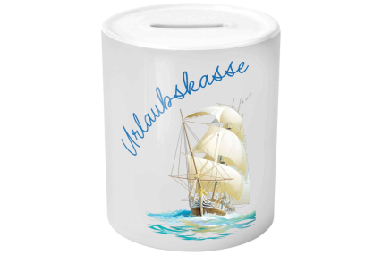 Spardose - Urlaubskasse mit Segelschiff