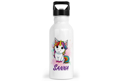 Personalisierbare Kinder-Trinkflasche mit süßem Einhorn-Design