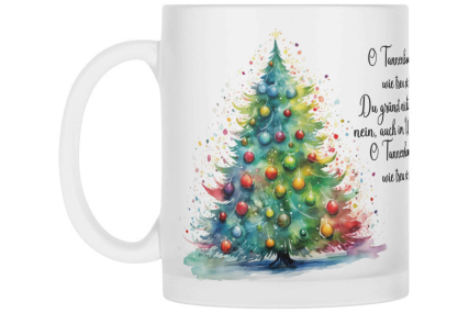 Satinierte Glastasse - O Tannenbaum