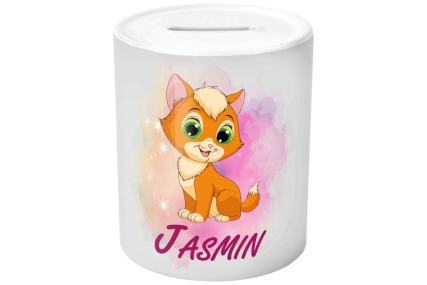 Spardose - Katze mit Namen (Personalisiert)