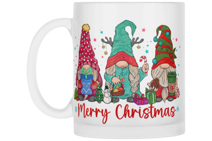 Satinierte Glastasse - Merry Christmas Wichtel