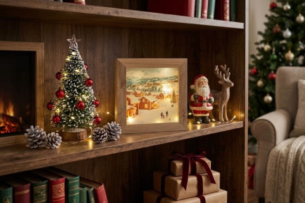 Bilderrahmen Berglandschaft zu Weihnachten