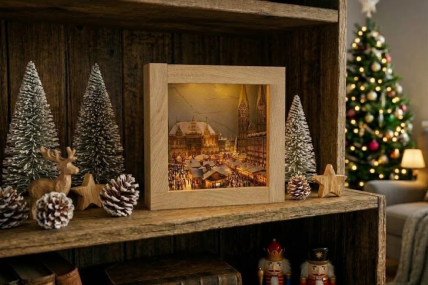 Bilderrahmen Bremer Weihnachtsmarkt mit Rathaus + Dom
