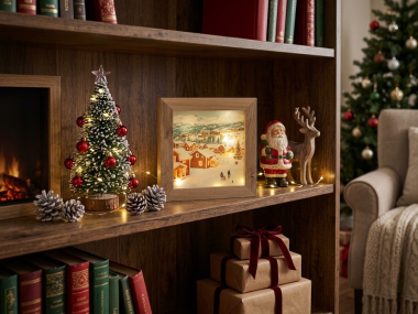 Bilderrahmen Berglandschaft zu Weihnachten