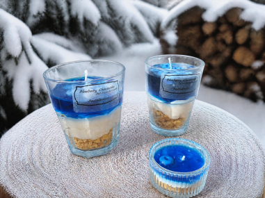 Blueberry Cheesecake Dessertkerze