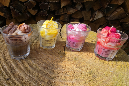 4er Probierset Eissorten-Kerzen