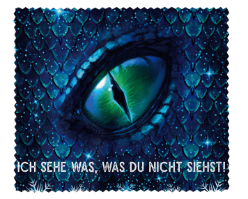 Brillenputztuch - Objektivtuch Drachenauge Blau