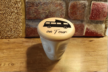 Getränkedeckel, Bierdeckel aus Buchenholz Camper Bus