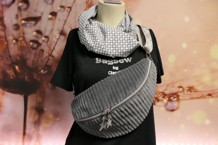 Crossbag Cord Grau