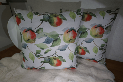 Kissen Äpfel 45x45 cm , 100% Baumwolle