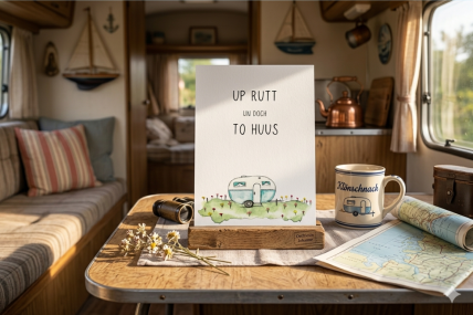 Postkarte: „Up rutt un doch to huus“