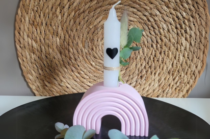 Regenbogen Kerzenhalter Taufe Geburtstag Einschulung Geburt