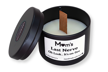 Handgefertigte Sojawachs-Dosenkerze „Mom's Last Nerve“
