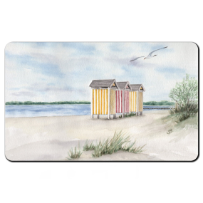 Aquarell Brettchen Frühstücksbrettchen Eckernförde Strandbuden Strand