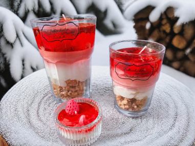 Erdbeerkuchen Dessertkerze