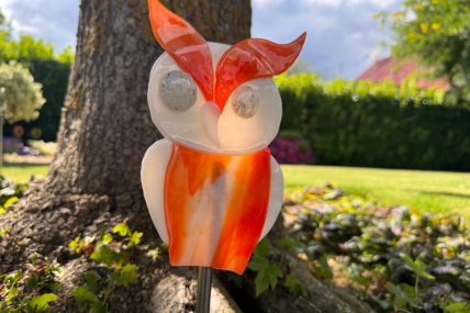 Eule Orange/Weiß