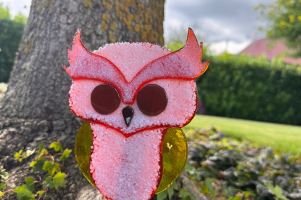 Eule Rot/Weiß