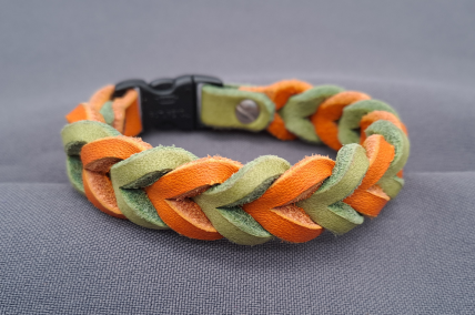 Armband aus Fettleder kiwi-orange