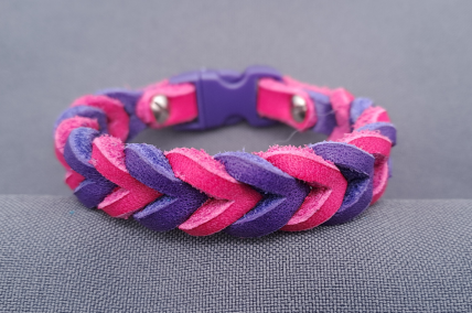 Armband aus Fettleder pink-violett