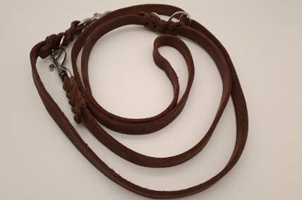 Fettlederleine braun 16mm breit, 2m Länge