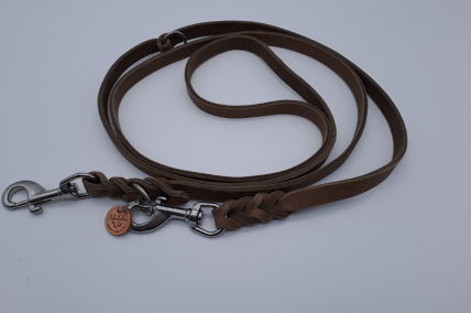 Fettlederleine schlammfarben 15mm